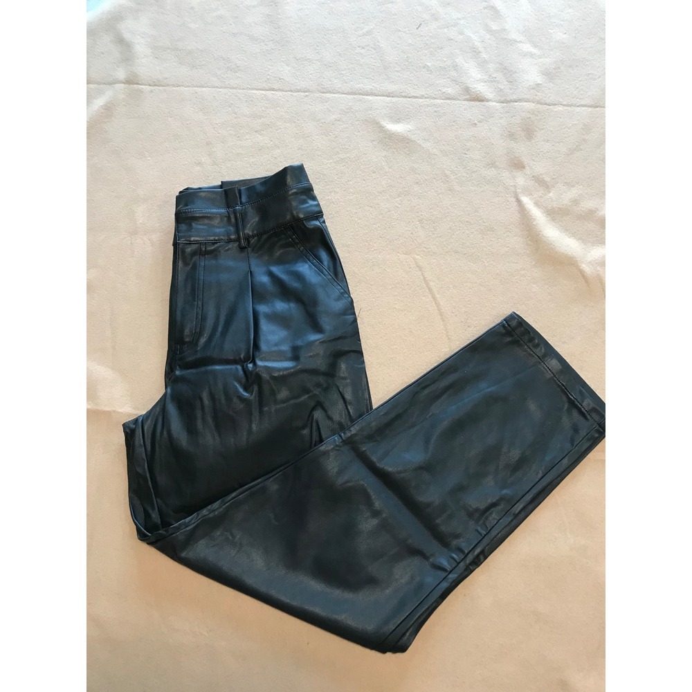 NWT Sofia Vergara Y2K Faux Leather Pants Women's 4 Black High Rise Jogger